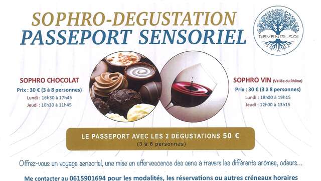 Sophro dégustation Passeport sensoriel au Caveau Ravoire