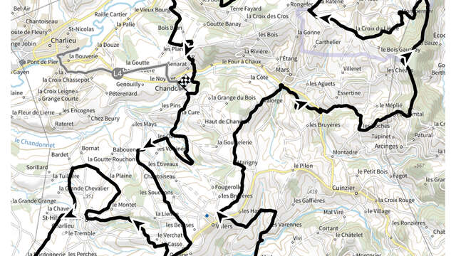 Itinéraire VTT : circuit 12 noir, base Charlieu