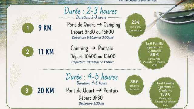 Location de Canoë-Kayak au Camping La Pinède
