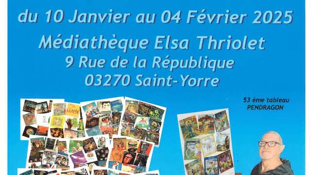 Exposition peinture et pochettes de disques vinyles