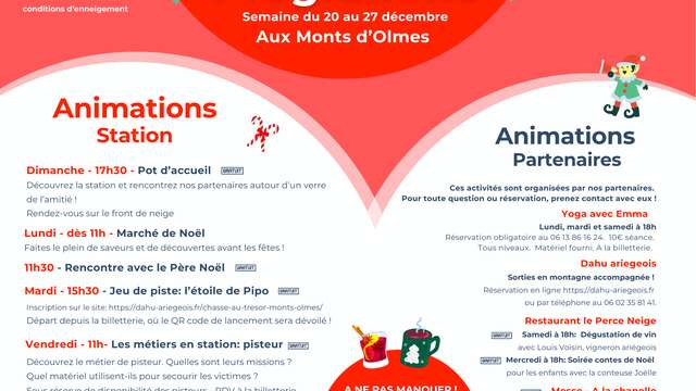Programme des animations aux Monts d'Olmes