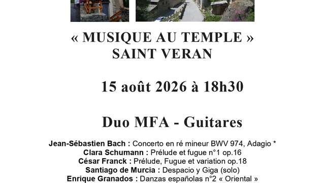 Musique au temple "Duo MFA-Guitares"