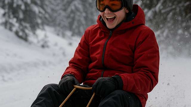 Course de luge sur le front de neige du Queyrelet !