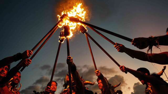 Siva Afi Tahiti - Compétition international de danse de couteau de feu