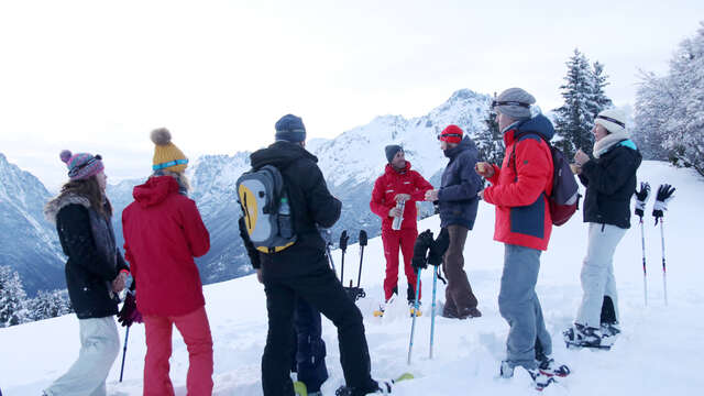 Raquettes à neige avec l'ESF- Coucher de Soleil à Pré Reynaud