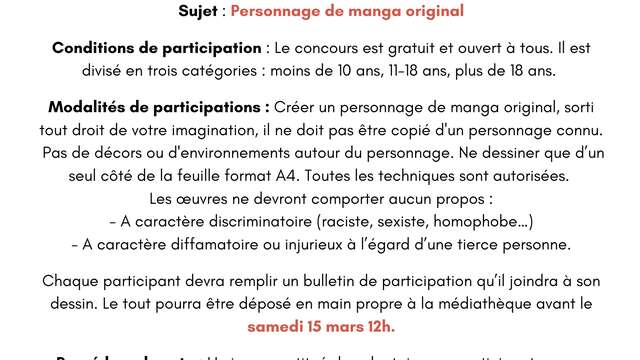Concours de dessin "manga"