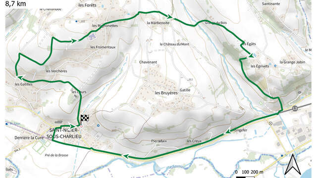 Itinéraire VTT : circuit 7 vert, base Charlieu