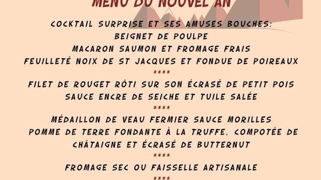 Repas du nouvel an - Restaurant Le Sainbioz