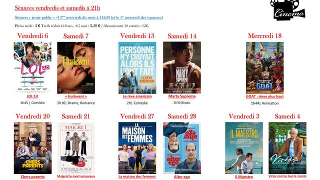 Séances de cinéma à Tende