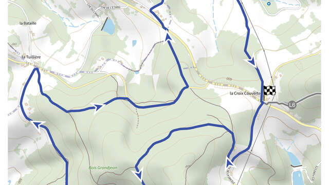 Itinéraire VTT : circuit 13 bleu, base Le Cergne