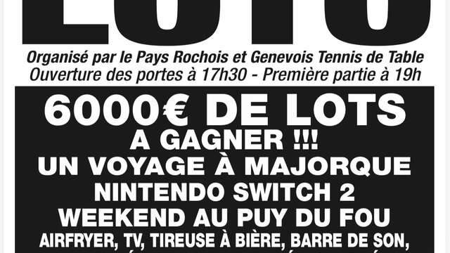 Loto du tennis de table