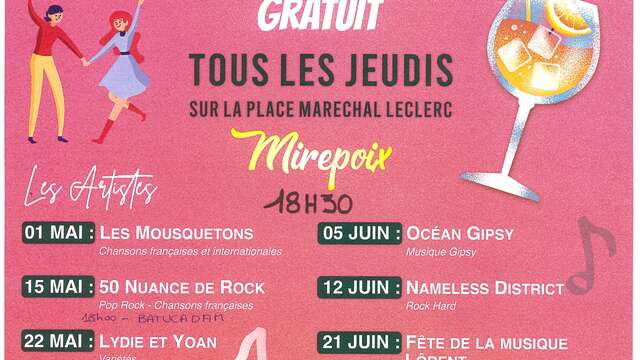 Concerts Mai et Juin