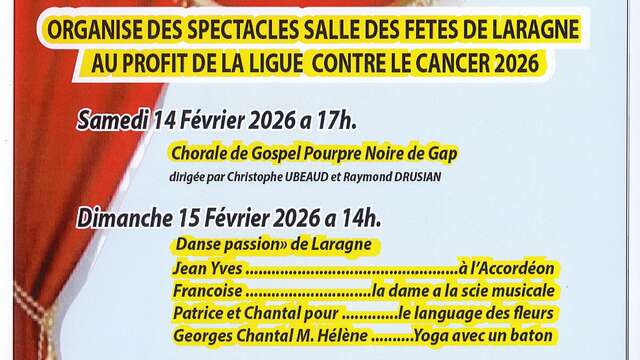 Spectacles au profit de la Ligue Contre le Cancer