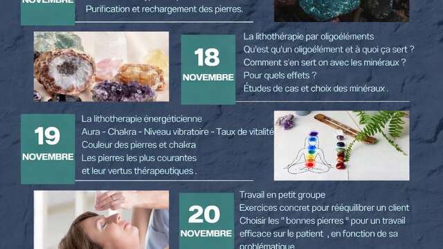 Stage lithothérapie au Clos Rhéa