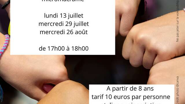Atelier créatif à la bibliothèque : création en micro macramé