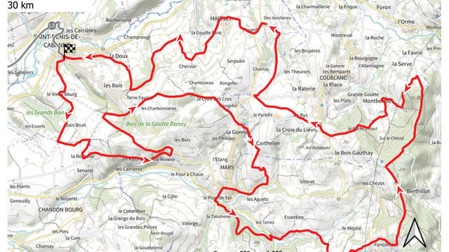 Itinéraire VTT : circuit 11 rouge, base Charlieu