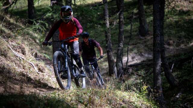 Itinéraire bike park piste bleue "La Peymian"