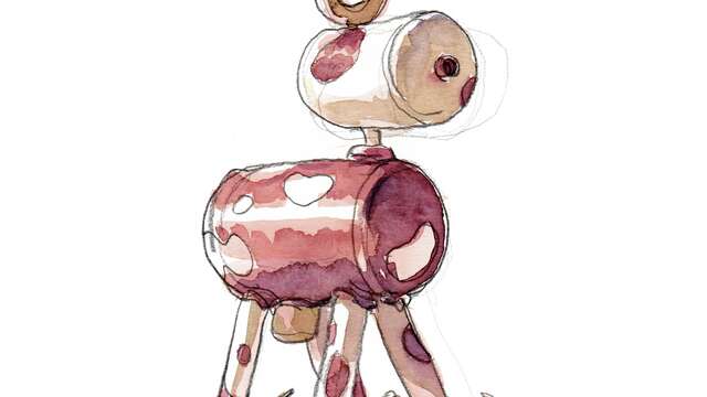 Art vache : sculpture "La Vache Cartoon"