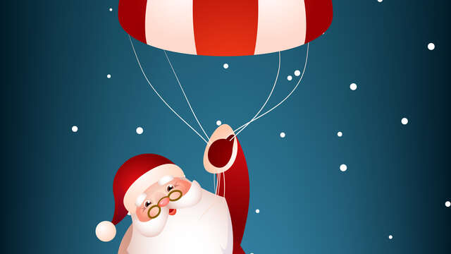 Laragne fête Noël : arrivée du Père Noël par les airs