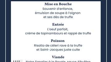 Menu truffe de l'Hostellerie du Château des Fines Roches