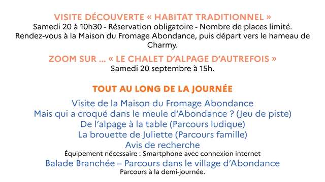 Journées Européennes du Patrimoine - Maison du Fromage Abondance