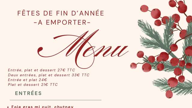 Menu à emporter : Noël et réveillon de la Saint Sylvestre Chez Nono by Fleur de Sel