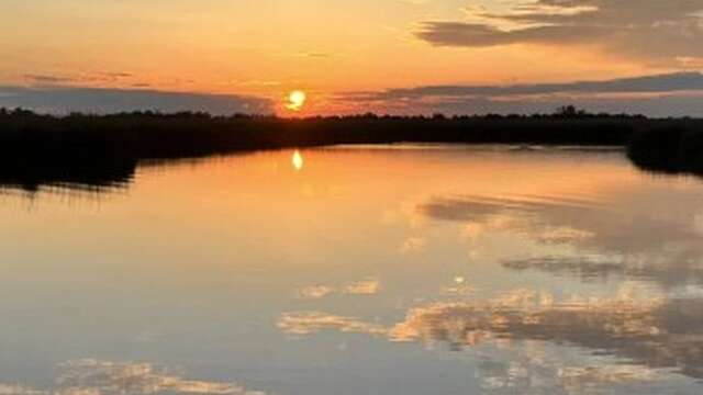 Coucher du soleil dans les marais