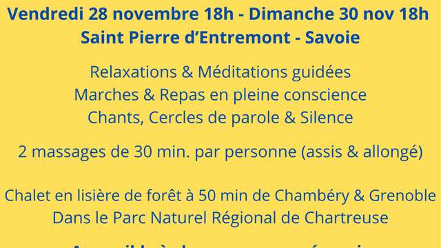 Retraite ressourcement, massages et pleine conscience