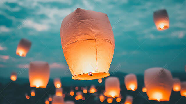 Lâcher de lanternes