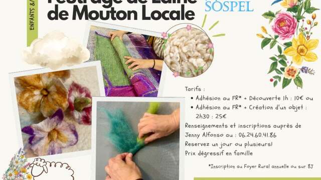 Atelier/stage de feutrage de laine de mouton locale