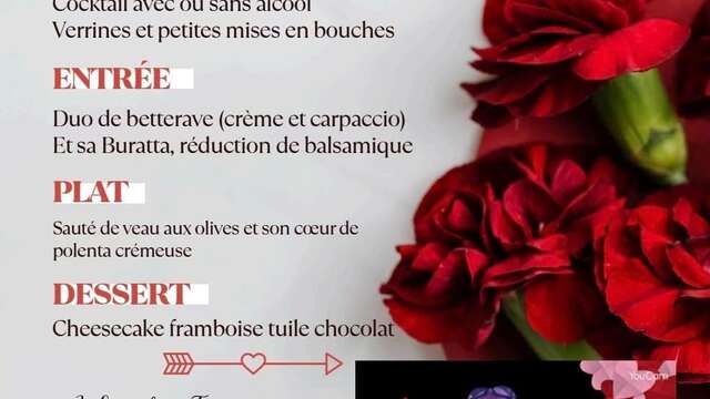 Menu de la Saint Valentin à Domicil'Resto