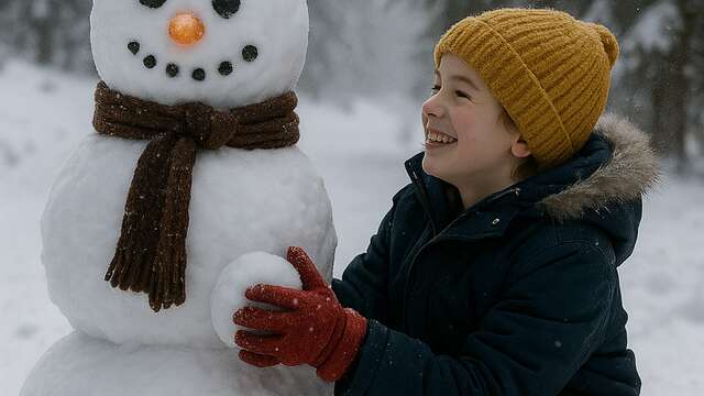 Concours de bonhomme de neige Front de neige des drapeaux !