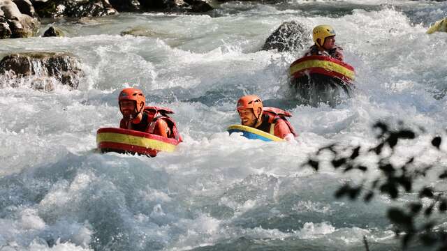 Hydrospeed on the banks of the Arve river