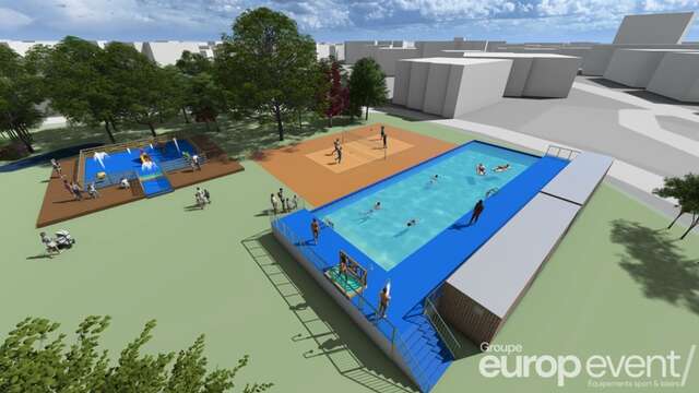 Piscine extérieure temporaire - Centre Sportif de Verbier