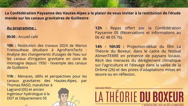 Restitution de l'étude sur les canaux gravitaires