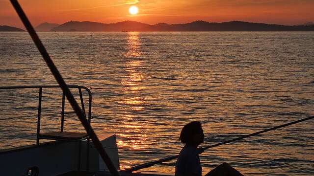 Sunset cruise on a maxi-catamaran