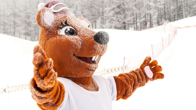 Dorlotte la mascotte sur les pistes