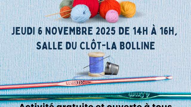 Travaux d'aiguilles à la Médiathèque de Valdeblore