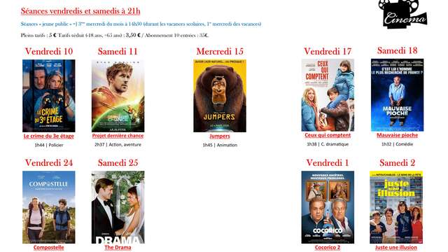 Séances de cinéma à Tende