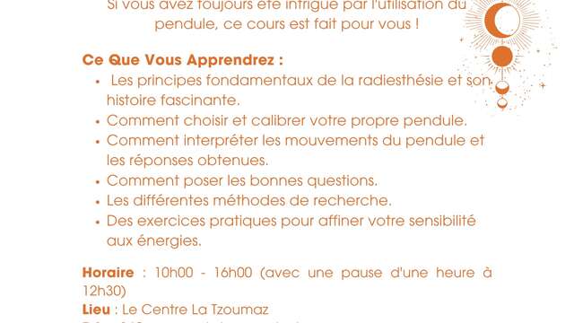 Cours débutant de radiesthésie - Le Centre