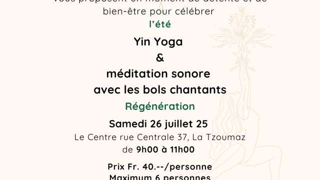 Yin Yoga & Méditation sonore avec les bols chantants - Le Centre