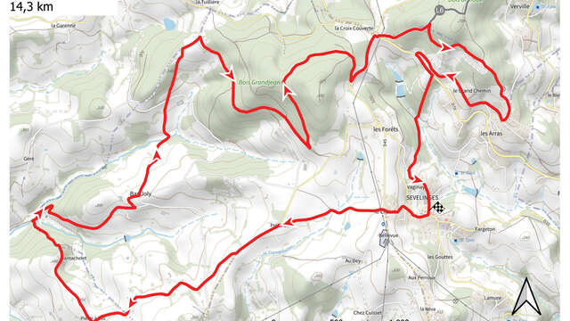 Itinéraire VTT : circuit 16, base Le Cergne
