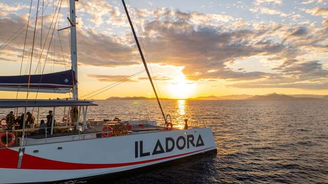 Sunset trip and winegrower cruise on maxi catamaran