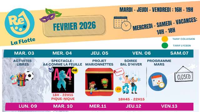 Animations Ré Jeunesse à La Flotte - Février