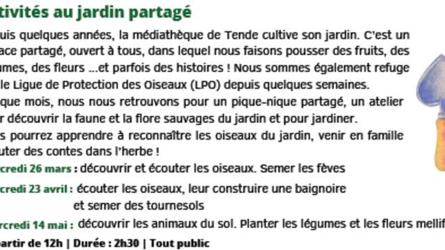 Activités au jardin partagé