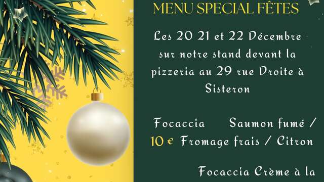 Menu spécial Fêtes à la pizzeria chez Agostino