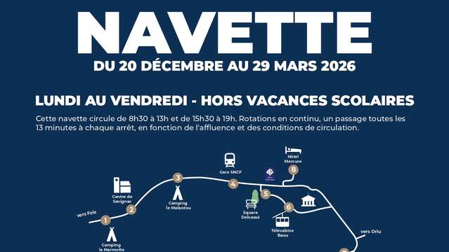 Winter service 2025/2026 (Ax les Thermes/Savignac les Ormeaux)