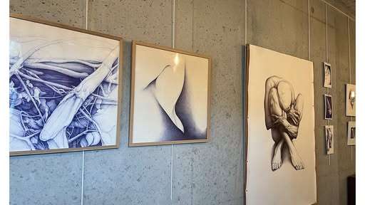 Exposition de dessins au stylo Bic par Olivier Fischer à la Barque