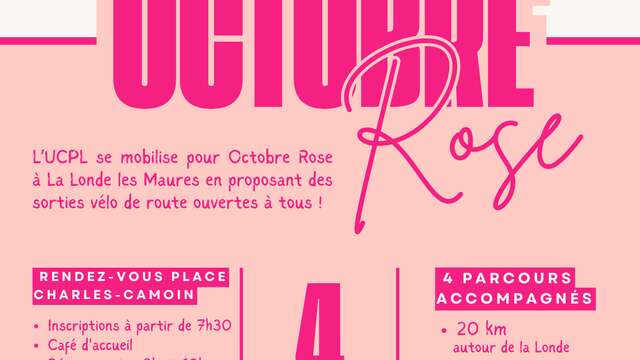 Cyclisme : Octobre Rose de l'UCPL - Sorties vélo de route