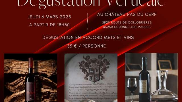 Soirée dégustation Verticale Vieux Millésimes Rouges au Château Pas du Cerf